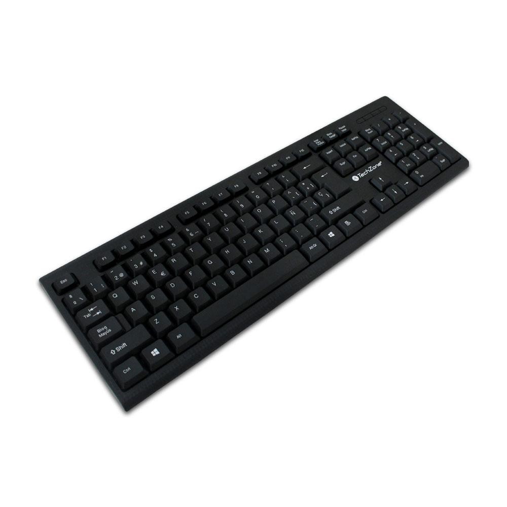 Techzone Teclado USB Alambrico Negro