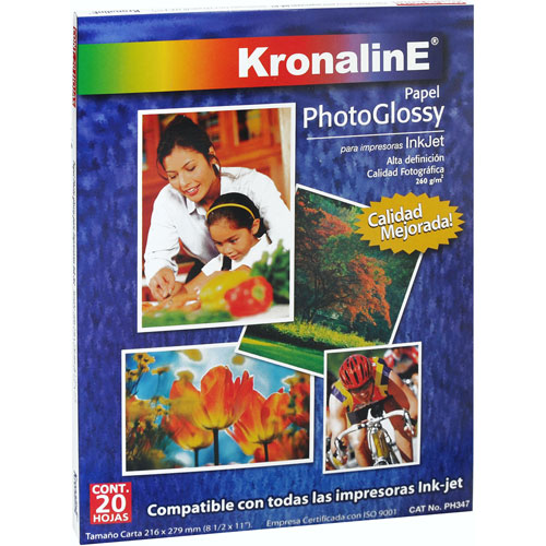 Kronaline Papel Fotográfico Glossy Carta C/20