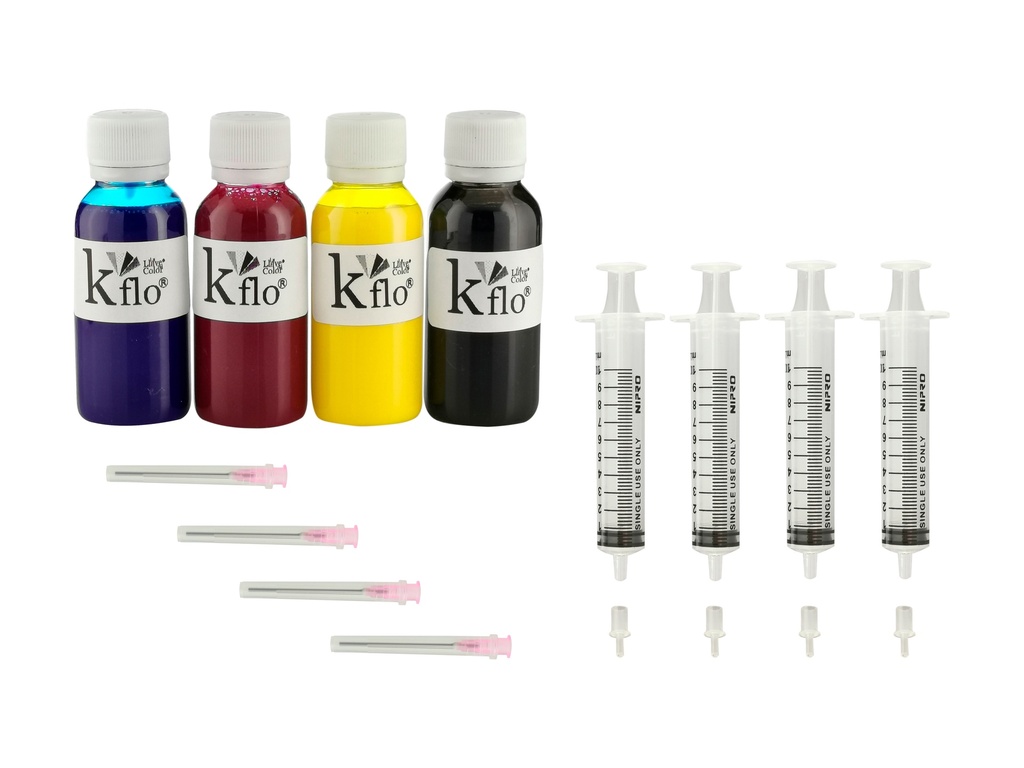 Kflo® Kit Recarga De Tinta Para Cartucho HHp 932, 932XL 933, 933XL, 950, 950XL, 954, 954XL, 964 4X60ml