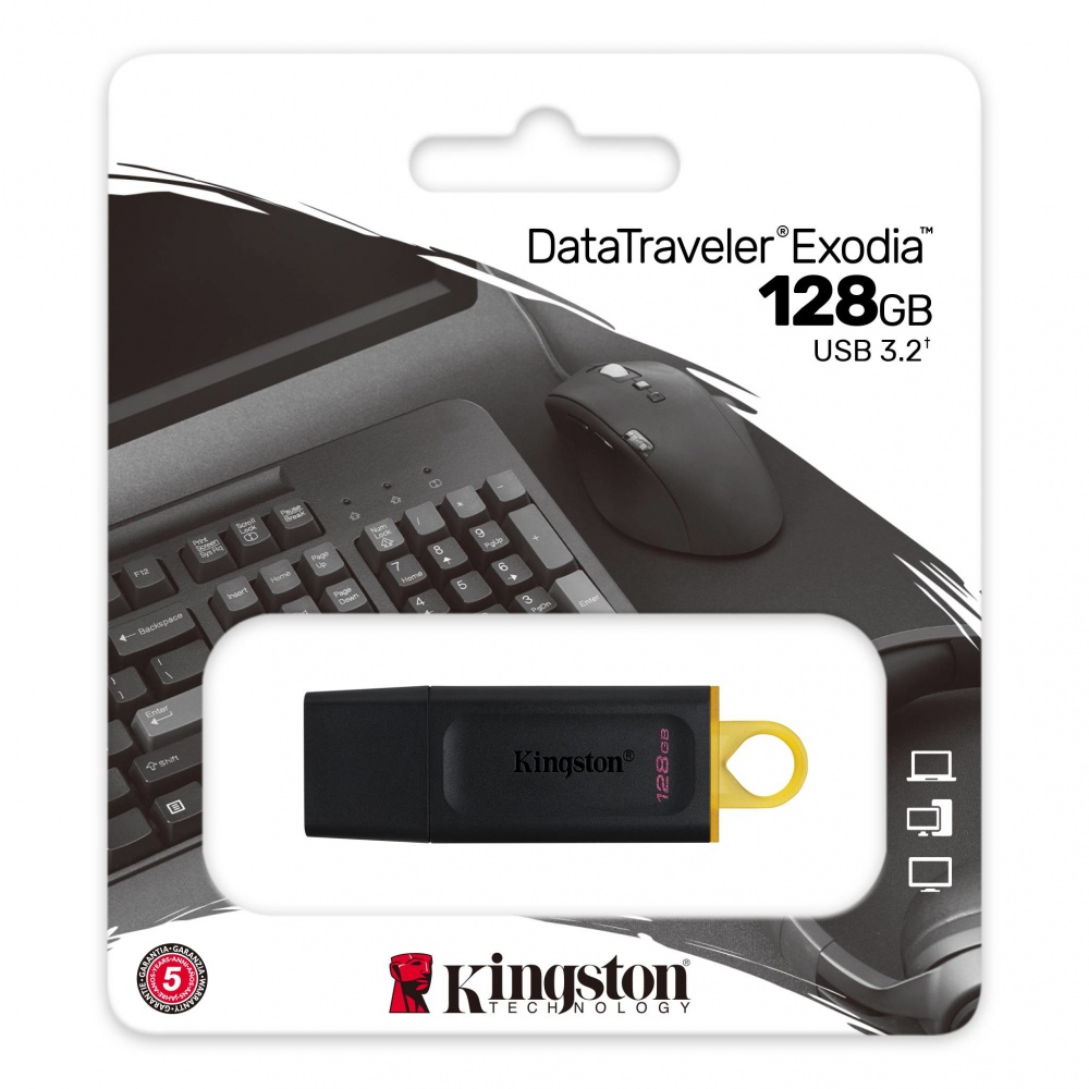 Kingston Memoria USB DataTraveler Exodia, 128GB, USB A, Negro