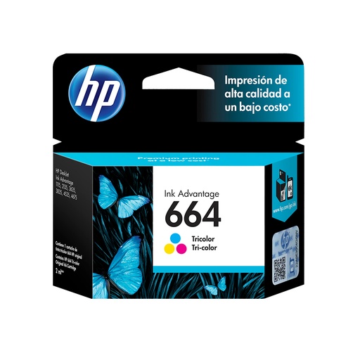 [F6V28AL] HP Cartucho 664 Tricolor Original